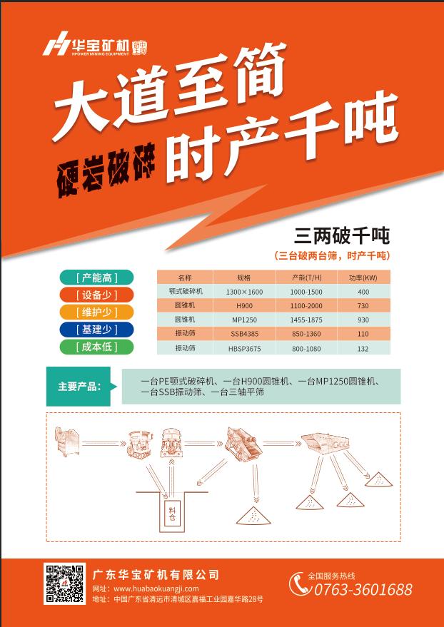 华宝矿机超大型砂石生产线方案”大道至简 三两破千吨”