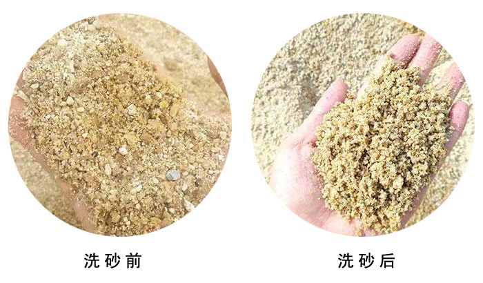洗砂线洗砂前后对比 洗砂线洗砂前后对比